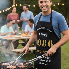 40. Geburtstag 1985 Name Chic Elegant Black Gold Schürze