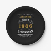 40. Geburtstag 1986 Legendär Retro Pappteller (Vorderseite)
