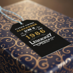 40. Geburtstag 1986 Name hinzufügen Legende Schwar Geschenkanhänger