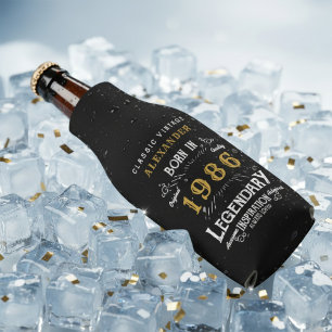 40. Geburtstag 1986 Name Legende Chic Schwarz Gold Flaschenkühler