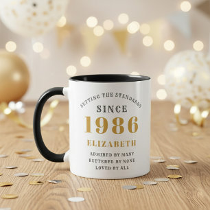 40. Geburtstag 1986 Namen hinzufügen Elegant Tasse