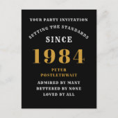 40. Geburtstag 1986 Schwarzes Gold Einladung Postkarte (Vorderseite)