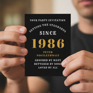 40. Geburtstag 1986 Schwarzes Gold Einladung Postkarte