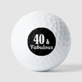40. Geburtstag 40 & Fabulous Button Golfball (Vorderseite)