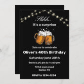 40. Geburtstag 40. Geburtstag Einladung schwarz (Vorne/Hinten)