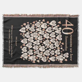 40. Geburtstag 40 Gründe für unsere Liebe Decke