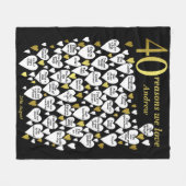 40. Geburtstag 40 Gründe für unsere Liebe Fleecedecke (Vorderseite (Horizontal))