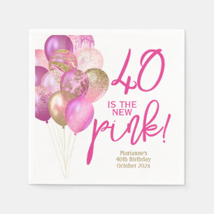 40. Geburtstag 40 ist das neue rosa Party Serviette