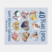 40. Geburtstag 40 Jahre Loved Custom Foto Fleecedecke (Vorderseite (Horizontal))