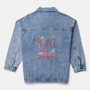 40. Geburtstag 40 und fabelhafte Queen High Heels Jeansjacke