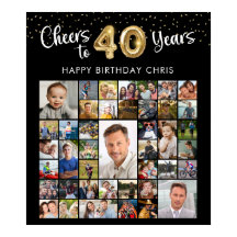 40. Geburtstag 41 Foto Collage freut sich auf 40 J