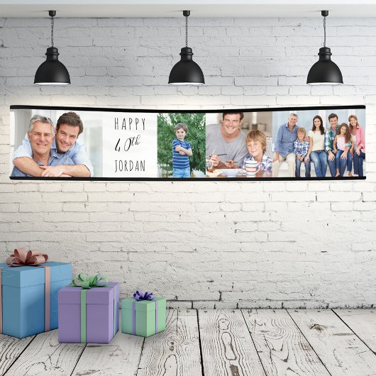 40. Geburtstag 4 Foto Personalisiert Strip Banner