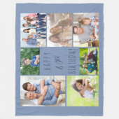 40. Geburtstag 7 Foto Collage Blue Fleecedecke (Vorderseite)