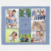 40. Geburtstag 7 Foto Collage Blue Fleecedecke (Vorderseite (Horizontal))