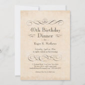 40. Geburtstag Abendessen Party trinken und Merry Einladung (Rückseite)