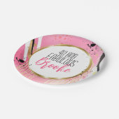 40. Geburtstag Abstrakt Pink Gold Retro Spaß Pappteller (Schrägansicht)