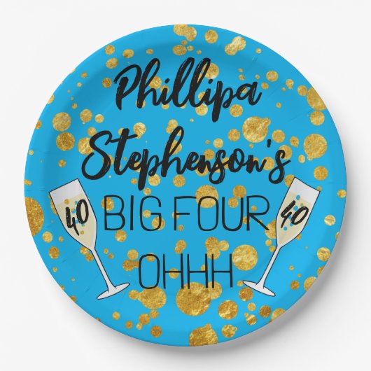 40. Geburtstag Abzeichen 40. Pappteller (Vorderseite)