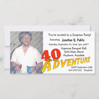 40. Geburtstag Adventure Party Foto Einladung