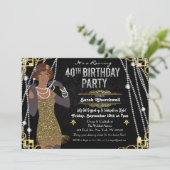 40. Geburtstag Afrikanischer Amerikaner der 1920er Einladung (Stehend Vorderseite)