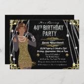 40. Geburtstag Afrikanischer Amerikaner der 1920er Einladung (Vorne/Hinten)