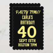 40. GEBURTSTAG ALTER 40 PARTY CUSTOM Einladungen (Vorne/Hinten)