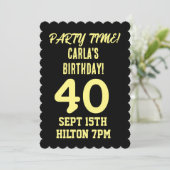 40. GEBURTSTAG ALTER 40 PARTY CUSTOM Einladungen (Stehend Vorderseite)