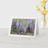 40. Geburtstag Amelia Wisteria Eleganter Goldrahme Karte (Gelbe Blume)