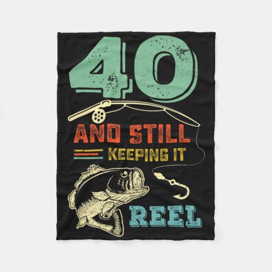 40. Geburtstag Angeln 40 Angler Männer Pu Fleecedecke (Vorderseite)