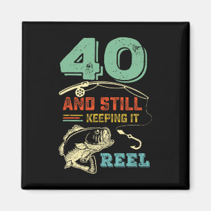 40. Geburtstag Angeln 40 Jahre alt Fischer Männer  Magnet