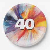 40. Geburtstag, Anstrich Pappteller (Vorderseite)