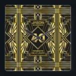 40. Geburtstag Art Deco Gold Black Great Gatsby Quadratische Wanduhr<br><div class="desc">Feiern Sie Ihren Geburtstag mit diesem einzigartigen Art-Déco-Stil,  Great Gatsby- Design mit geometrischen Formen in hellem Gold auf schwarzem Hintergrund. Ein elegantes,  elegantes,  geschlechtsneutrales Aussehen,  das perfekt zum Gedenken an diesen besonderen Geburtstag mit dem Jazz-Geschmack der Roaring Zwanziger passt.</div>