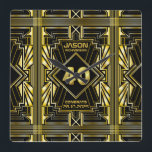 40. Geburtstag Art Deco Gold Black Great Gatsby Quadratische Wanduhr<br><div class="desc">Feiern Sie Ihren Geburtstag mit diesem einzigartigen Art-Déco-Stil,  Great Gatsby- Design mit geometrischen Formen in hellem Gold auf schwarzem Hintergrund. Ein elegantes,  elegantes,  geschlechtsneutrales Aussehen,  das perfekt zum Gedenken an diesen besonderen Geburtstag mit dem Jazz-Geschmack der Roaring Zwanziger passt.</div>