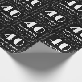 40. Geburtstag - Art Deco Inspiriert Aussehen "40" Geschenkpapier