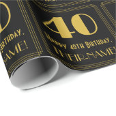 40. Geburtstag ~ Art Deco Inspiriert Look "40", Na Geschenkpapier (Rolleneckpunkt)