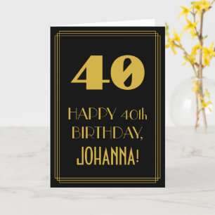 40. Geburtstag – Art Deco inspiriertes Aussehen "4 Karte
