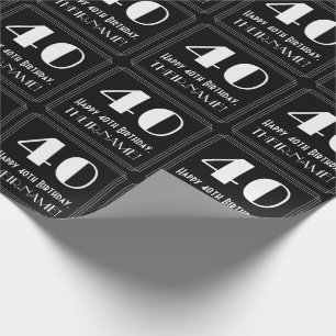 40. Geburtstag - Art Deco  Look "40", Name Geschenkpapier