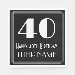 40. Geburtstag ~ Art Deco  Look "40", Name Serviette