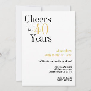 40. Geburtstag auf 40 Jahre Minimales Party Einladung