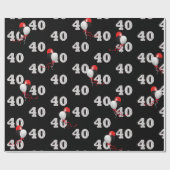 40. Geburtstag Ballon Bouquet Wrapping Paper Geschenkpapier (Flach)