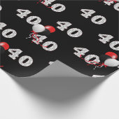 40. Geburtstag Ballon Bouquet Wrapping Paper Geschenkpapier (Ecke)