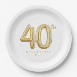 40. Geburtstag Ballon Party Pappteller