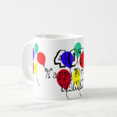 40. Geburtstag Balloons Personalisiert Meilenstein Kaffeetasse (Vorderseite Links)