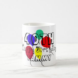 40. Geburtstag Balloons Personalisiert Meilenstein Kaffeetasse