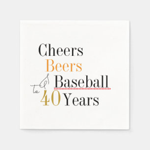 40. Geburtstag Baseball Cheers and Biere Party Serviette