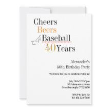 40. Geburtstag Baseball Cheers Beers 40 Jahre Part