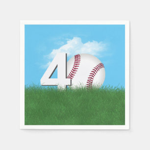 40. Geburtstag Baseball im Grünen Gras Serviette