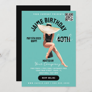 40. Geburtstag Bash Event Club Style Flyer B Einladung