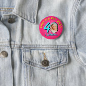 40. Geburtstag Benutzerdefiniertes Foto Retro Pers Button (Beispiel)