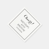 40. Geburtstag Black Elegant Script Moderne Cheers Serviette (Ecke)