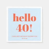40. Geburtstag Blau Orange Bold Modern Benutzerdef